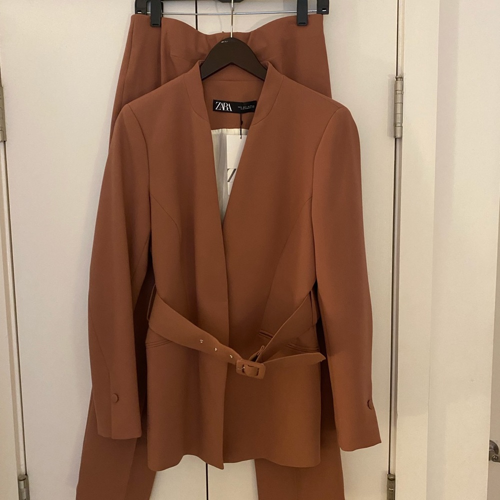 Zara Camel Blazer with Belt